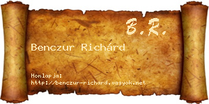 Benczur Richárd névjegykártya